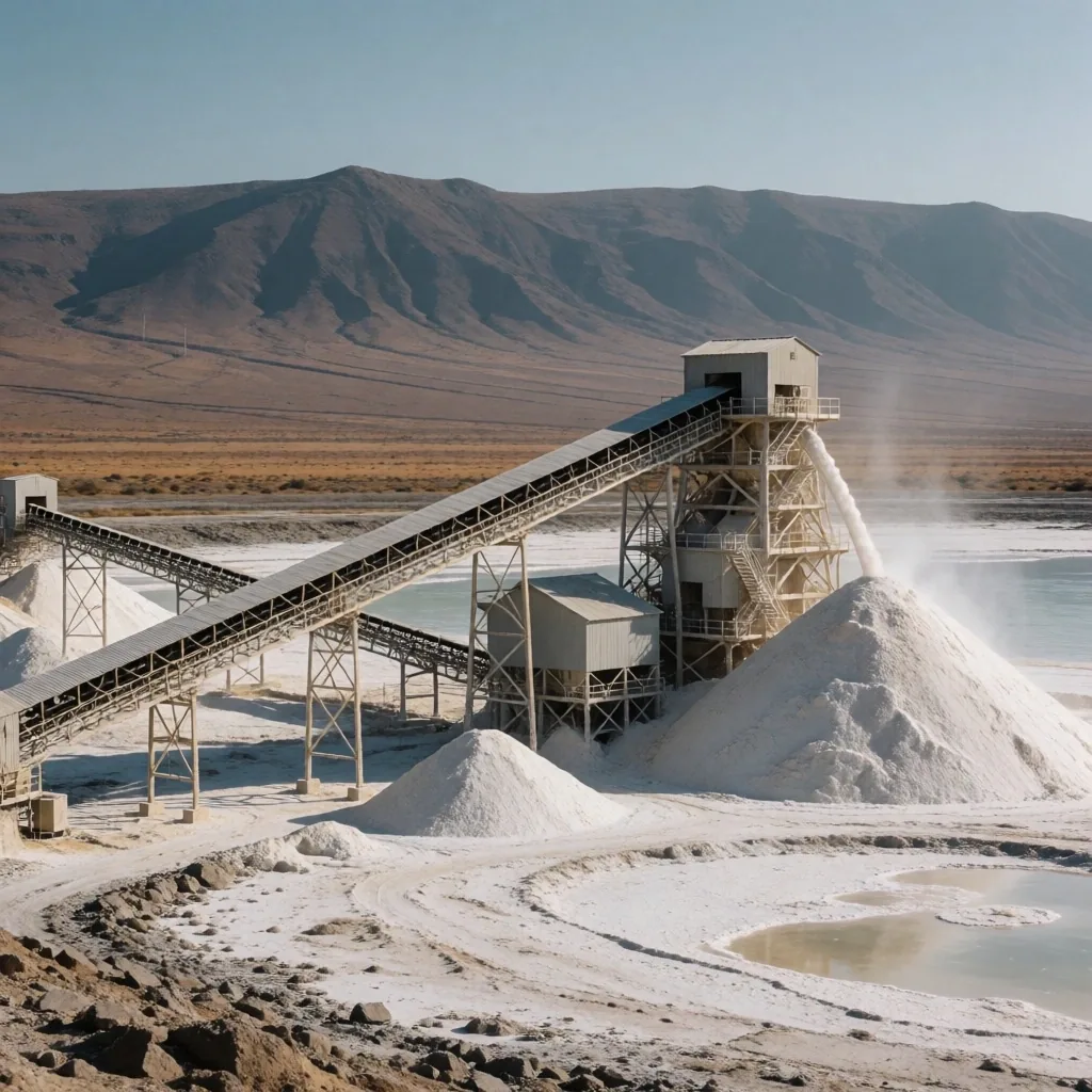 Instalaciones industriales de procesamiento de trona en el lago Magadi